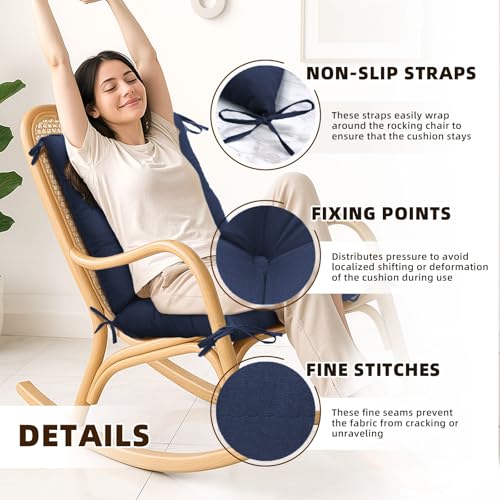 Black Chair Cushions for Dining Chairs Indoor Outdoor Chair Cushions with Ties Tufted Seat Cushions Chair Pads - color: Black