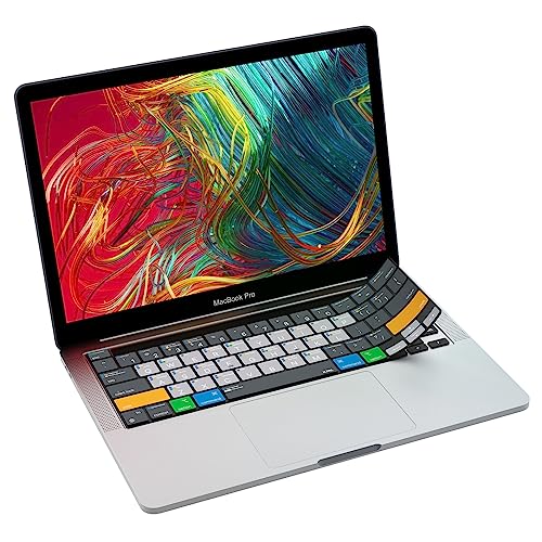 JCPal MacOS Shortcut Guide Keyboard Cover for 2020/2022 Apple MacBook Pro 13 inch and 2019 MacBook Pro 16 inch (US-Layout) - size: MacBook Pro 13” (20/22), MacBook Pro 16” (2019)