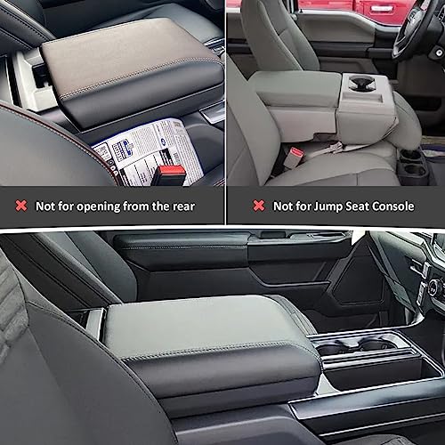 INTGET Center Console Cover for 2025 2026 Ford F150 Accessories Interior 2021 2022 2023 2024 Car Middle Arm Rest Armrest Lid Seat Cover Protector Elbow Cushion Pad(Black Stitches, 2021-2026) - color: black stitches, size: 2021-2026