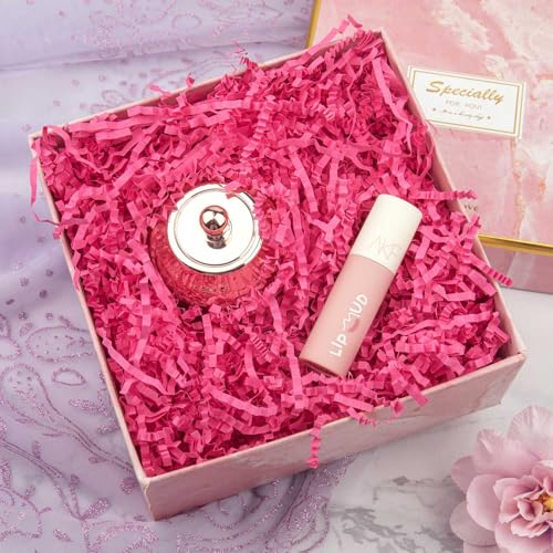 Caleihd Crinkle Cut Paper Grass Cushion Paper Streamer for Christmas Wedding Birthday Bridesmaid Engagement Craft Gift Boxes Bags Filler Decoration 4.5oz Hot Pink - color: Hot Pink