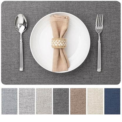 Baroyal Faux Leather Placemats Set of 6 Vinyl Washable Wipeable Table Mats for Kitchen Dining Table Heat Resistant Waterproof Modern Indoor/Outdoor Placemats Non-Slip Easy Clean Place Mats (Midnight) - color: C-midnight