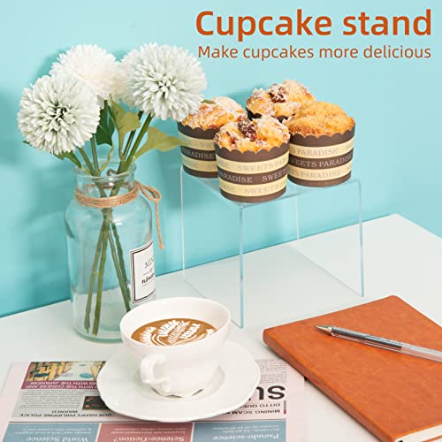 Acylic Riser Square Display Stand For Cupcakes, Arts and Crafts (Clear, 8P-5INCH) - color: Clear, size: 8P-5INCH