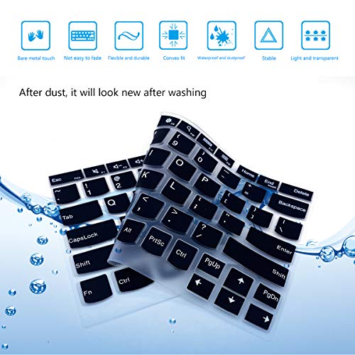 2Pcs Keyboard Cover for 13.3" Lenovo Thinkpad L13 X13, ThinkPad L13 Yoga, Thinkpad X13/X13 Yoga Gen 3/2/1 Thinkpad X380 X390 X395, ThinkPad X230S X240 X240S X250 X260 X270 X280 - color: Black+Clear