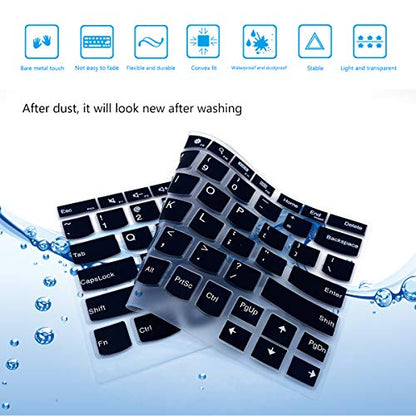2Pcs Keyboard Cover for 13.3" Lenovo Thinkpad L13 X13, ThinkPad L13 Yoga, Thinkpad X13/X13 Yoga Gen 3/2/1 Thinkpad X380 X390 X395, ThinkPad X230S X240 X240S X250 X260 X270 X280 - color: Black+Clear
