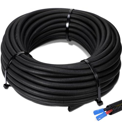 Sasylvia 2.5" x 5 ft Split Wire Loom Tubing Automotive Wire Loom Assortment Split Cable Sleeves Bulk Flexible Electrical Conduit Protective Kit - size: 2.5" X 5 ft