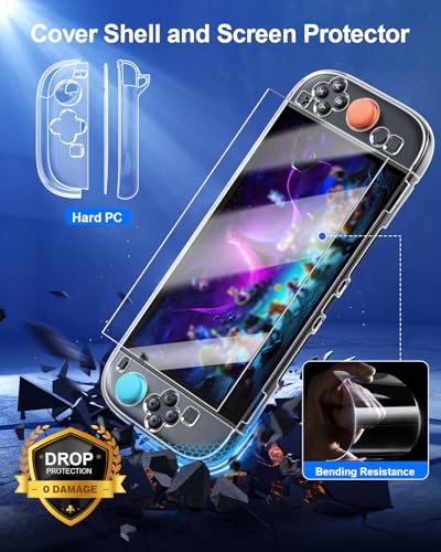 Switch 2 Accessories, Case Bundle for Nintendo Switch 2 2025 Console,[Charge Inside]FYOUNG 23 IN 1 Kit:Carrying Case,Controller Charger,Protective Shell,Grip for Joycon, Steering Wheel -Pink - color: Pink