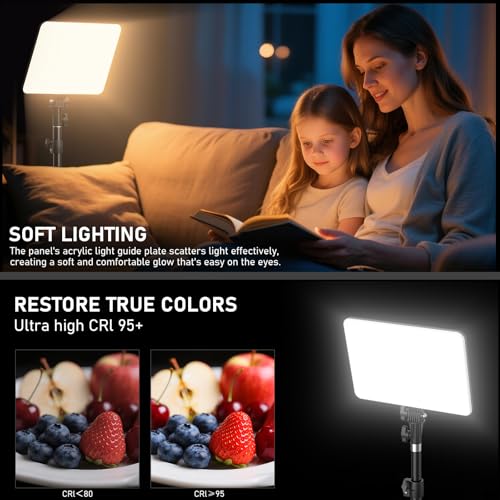 30W Upgraded Photography Lighting Kit, Anautin 2-Pack LED Video Lighting for Video Recording, 3700Lux Studio Lights with Tripod Stand for Photography, Streaming, Gaming, Podcast, Filming, Vlogging - size: 2-Pack, style: 30W Video Light