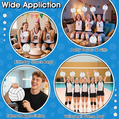 AKAIXI 24pcs 3.5Mil Thickened Volleyball Gift Bags Reusable Sealed Bags | with Handle Stand-up Volleyball Treat Bags for Volleyball Coach Team and Volleyball Mom, Party Favor Birthday Gifts Supplies - color: Volleyball