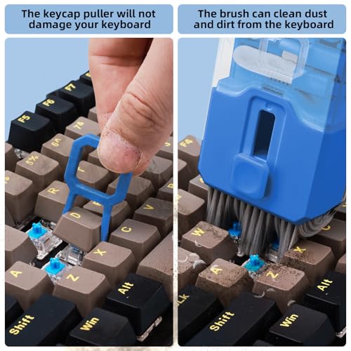 All-in-1 Keyboard Cleaner and Laptop Cleaning Kit - Professional Computer Screen-Safe Tools for MacBook and Electronics - Portable Brush Set for Gamers and Remote Professionals, SkyBlue - color: SkyBlue