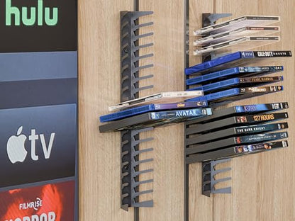 Funturbo Video Game Storage Wall Mount Game Case Holder, Metal Wall Mounted Media Storage Shelves for PS, Xbox, Switch Game Organizer (8-Pack) - size: 8-Pack