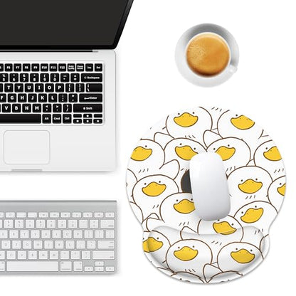 Ergonomic Mouse Pad with Wrist Support,Black and White Duck Mouse Pad with Wrist Rest,Relieve Wrist Pain Mousepad Non-Slip Rubber Base,Mouse Pads for Desk,Computers,Laptop,Office,Home,Accessories - color: Black And White Duck