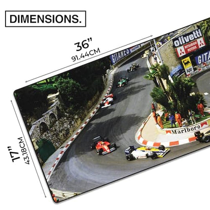MPCO. Original Large Gaming Desk Mat – 36" x 17" Aeroglyde Racing Series Monaco GP, 85 Full Desk Mouse Pad for Smooth Precision – Non-Slip, Washable Extra-Large PC Mouse Pad for Gaming Sessions - color: AeroGlyde Monaco GP, 85