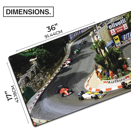 MPCO. Original Large Gaming Desk Mat – 36" x 17" Aeroglyde Racing Series Monaco GP, 85 Full Desk Mouse Pad for Smooth Precision – Non-Slip, Washable Extra-Large PC Mouse Pad for Gaming Sessions - color: AeroGlyde Monaco GP, 85