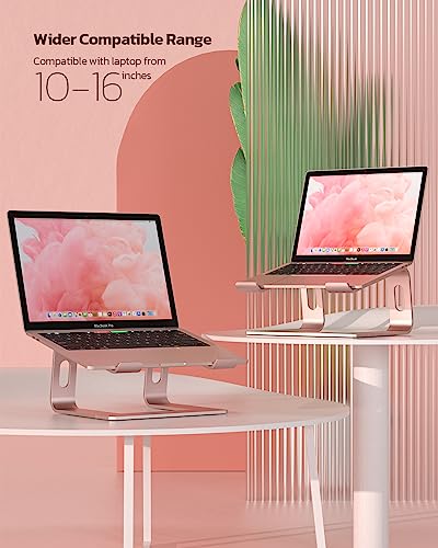 Nulaxy Laptop Stand, Ergonomic Aluminum Laptop Computer Stand, Detachable Laptop Riser Notebook Holder Stand Compatible with MacBook Air Pro, Dell XPS, HP, Lenovo More 10-16” Laptops - Rose Gold - color: D-Rose Gold