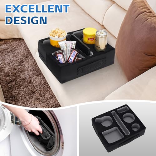 G GOOD GAIN Couch Cup Holder Pillow-Sofa Cup Holder Cozy Buddy | Bed Drink Caddy Holds Tablet, Remote, Snacks | Waterproof Anti-Spill Sofa Beverage Tray for Car, Park, Beach, Picnic, Boat, RV(Black) - color: Black, size: 12.5 x 9.5 inches