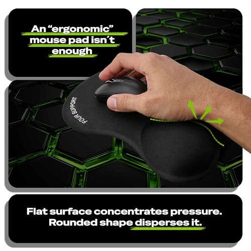Ergonomic Gel Mouse Pad with Wrist Rest for Pressure-Relief – Orthopedic Style Wrist Support, Physiotherapist Recommended 10.1L x 8.5W inches