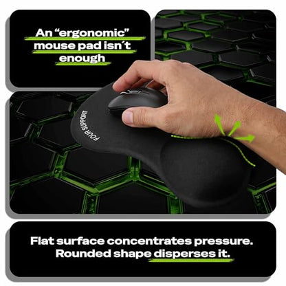 Ergonomic Gel Mouse Pad with Wrist Rest for Pressure-Relief – Orthopedic Style Wrist Support, Physiotherapist Recommended 10.1L x 8.5W inches
