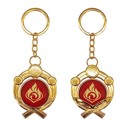 Impact Videogame Colorful Lanyard Keychains Stickers - color: Inazuma Pyro