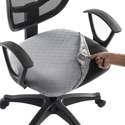 Stretch Jacquard Office Chair Cover, Removable Washable Desk Chair Cover, Anti-dust Seat Cushion Protectors - Grey - color: Grey, size: Chair Seat Cover