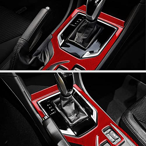 AIRSPEED Carbon Fiber Car Gear Shift Panel Cover Center Console External Frame Sticker Interior Trim for Subaru Impreza 2017-2023 Crosstrek 2018-2023 Accessories (Red) - color: External Frame Cover-Red
