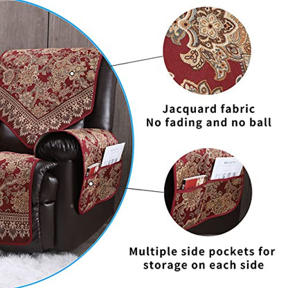 Recliner Chair Covers Non Slip Waterproof Large Recliner Covers for Leather Recliner,Electric Reclining Chair Covers for Living Room Dog Sofa Furniture Protective Cover Red - color: Red