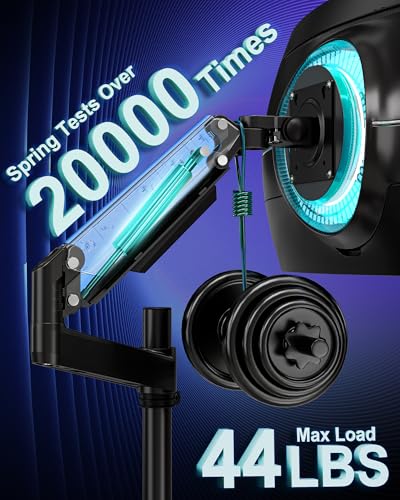 MOUNT PRO Dual Monitor Arm for Max 49" Ultrawide Screens up to 44 lbs, Heavy Duty Extra Tall Monitor Desk Mount, Vertical Stacked Adjustable Dual Monitor Mount, VESA Mount 75x75mm/100x100mm - size: Max 49" Gas Spring