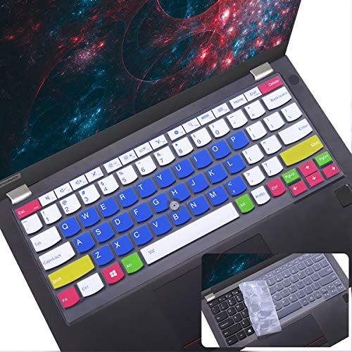2Pcs Keyboard Cover for Lenovo ThinkPad X13 L13, X380 X390 X395 Yoga, X230S X240 X240S X250 X260 X270 X280 13.3" Laptop, Candyblue+Clear - color: Candyblue+Clear