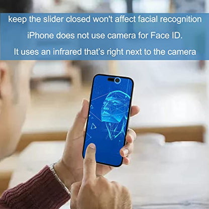 Front Camera Cover Compatible for iPhone 15 Pro/15 Pro Max with Rear Lens Cover,Protect Privacy and Security But Not Affect Facial Recognition（2Pack-2025 Updated Version - size: 15 Pro/X15 Pro Max
