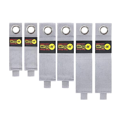 Heavy-Duty Wrap-It Storage Straps - (Assorted 6-Pack) Silver - Garage Organizer and Extension Cord Hanger and Electric Cord Organizers for Garage Gadgets - color: Silver, size: Assorted 6-Pack