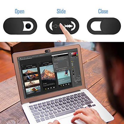 Webcam Cover Slide,[6 Pack] Ultra-Thin Laptop Web Camera Cover Compatible with Camera for MacBook,Laptop,PC,Computer,iMac,iPad, iPhone. 0.022in Thick Web Blocker Protect Your Privacy and Security - color: 3Pack White 3Pack Black