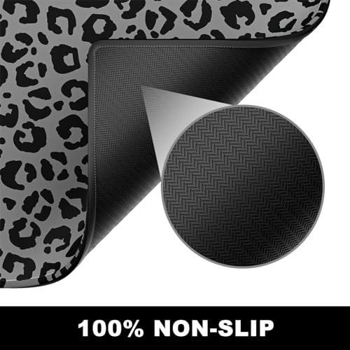 BOSOBO Extended Gaming Desk Mat, XXL Full Cover 31.5 x 11.8 Inches, Black Leopard Print - color: Black Leopard Print, size: XL - 31.5 x 11.8 Inches