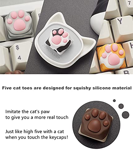 SYA ZOMOPLUS Cute Keycaps,Novelty Cat-Claws Keycap 3D Model OEM Profile Keyboard Keycaps Squishy-Paws Custom Key Caps for Cherry MX Switches Mechanical Gaming Keyboard Catpaw ESC-Key Keycap(4 Pack) - color: 4 Pack