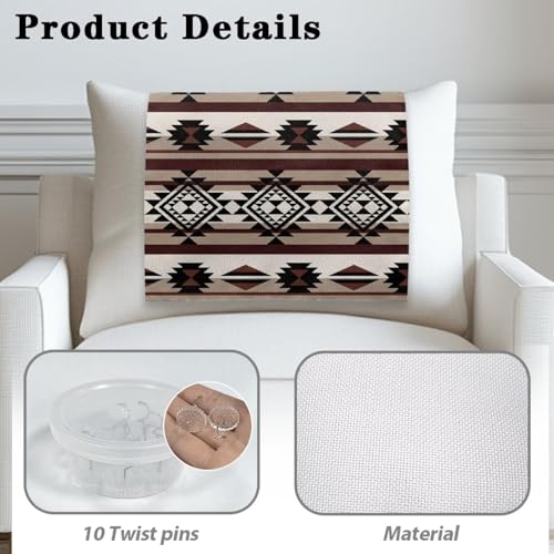 Headrest Cover Non Slip Sofa Covers Aztec Tribe Brown Design Furniture Slipcovers Couch Headrest Protector Fade Resistant Print Head Protector Cover for Sofa,Not Easy to String - color: Aztec Tribe Brown Design