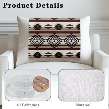 Headrest Cover Non Slip Sofa Covers Aztec Tribe Brown Design Furniture Slipcovers Couch Headrest Protector Fade Resistant Print Head Protector Cover for Sofa,Not Easy to String - color: Aztec Tribe Brown Design
