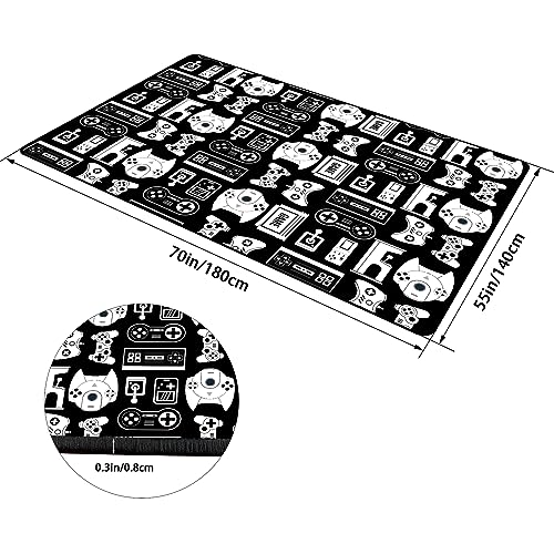 Game Rug Teen Boys Carpet with Game Controller Decoration, Video Gaming Rugs for Boy’s Bedroom Living Room Playroom, Non-Slip Gamer Carpet Children Gaming Area Rugs (Game 2, 70" x 55") - color: Game 2, size: 4'7" x 5'10" (Rectangular)
