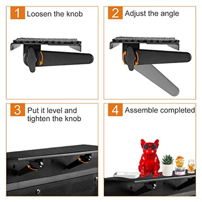 Bracwiser No Drill TV Top Shelf 24 inch Wide for Thin Monitor TV Top Mounting Bracket Platform Holds Speaker, AV Receiver, Media Box, Game Console and More (CS106LMINI) - size: 24 inch MINI