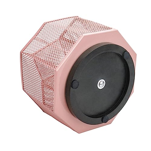Annova Mesh Desk Organizer Rotate with 5 Compartments Spinning Tidy Candy/Pen Holder Office, Art Supply, Storage, Classroom, Home (Light Pink) - color: Light Pink