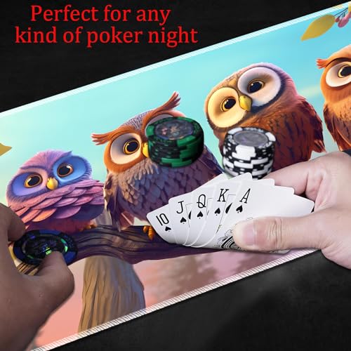 MTG Playmat, Smooth Surface Game Play Pad MTG TCG 24 x 14 inch with Storage Bag, Non-Slip Mouse Pad Card Fighting Game, Cute Owl - color: Cute Owl