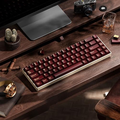 GMKWTL XVX Red Keycaps, Double Shot PBT Keycap Set 75 Percent, Cherry Profile Keyboard Keycaps Compatibility with ANSI Layout MX Switches Mechanical Keyboard - color: Red