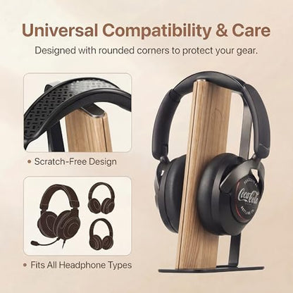 Headphone Stand for Desk, Weighted Base Headset Holder for AirPods Max Sony Bose Beats Sennheiser, Stable Gaming & Studio Earphone Rack, Light - color: LIGHT