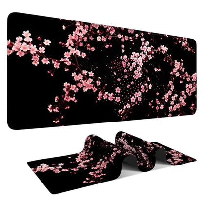 Cherry Blossom Extended Gaming Mouse Pad 35.4 x 15.7 Inch – Japanese-Inspired Desk Mat for Gaming, Office, and Study with Non-Slip Rubber Base - color: #42, size: 35.4 x 15.7 Inch