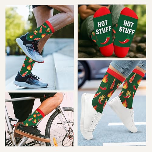 ZAGKOO Funny Socks for Men, Women - Stocking Stuffers for Men - color: Hot Stuff