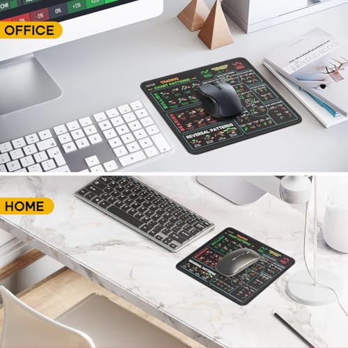 JIKIOU Stock Market Invest Day Trader Trading Mouse Pad with Stitched Edges | Standard Size, Durable & Non-slip, Clear Chart Patterns Cheat Sheet Print, Easy to Use and Save the Effort of Looking up - size: 10.2L x 8.3W inches