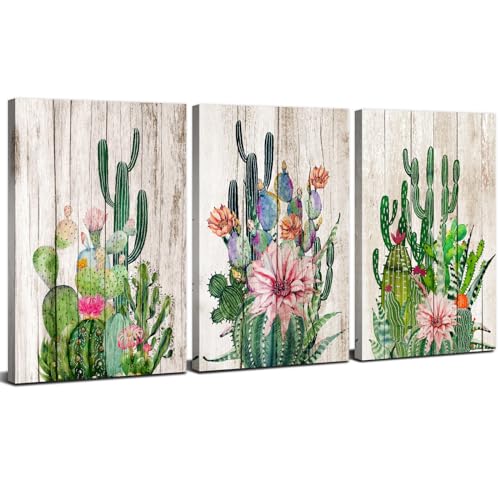 Cactus Decor Boho Bathroom Southwestern Wall Decor for Living Room Mexican Pictures Green Plant Canvas Art Bedroom Kitchen Home Decoration Tropical Succulent Botanical Painting Office Artworks 12x16" - color: tropical cactus, size: 12"l X 16"w