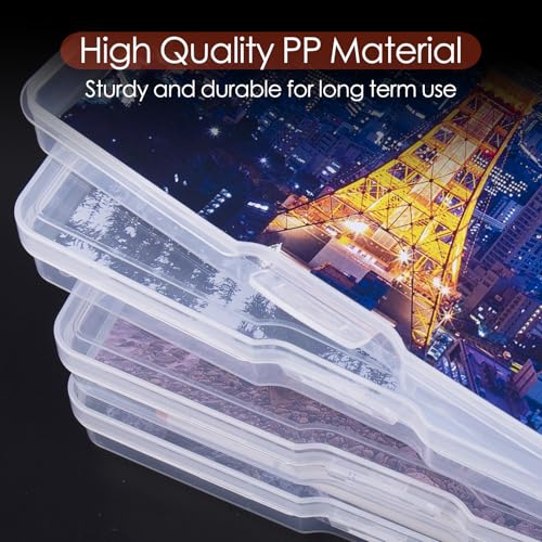 Photo Storage Box 5" x 7", Extra Large Photo Storage Container | 18 Inner Cases, Clear Picture Box with Handle, Seeds Organizer for Pictures, Arts, Crafts, Sewing, Stickers, Office Supplies