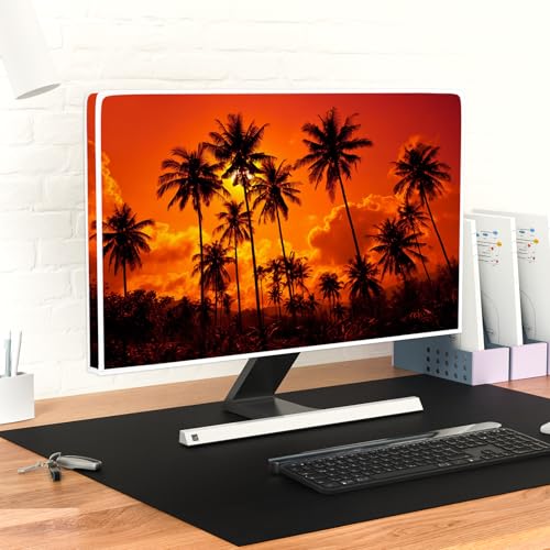 Screen Weatherproof TV Dust Cover 40, 41, 42，43 Inch Panel Case Waterproof Television Cover Sleeve Compatible with OLED LCD LED TV Anti-Static Dustproof LCD/LED/HD,Sunset Sunrise Hawwaii - color: red and black, size: 40-43 Inch for tv cover