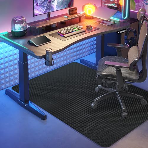 Vicwe Gaming Chair Mat for Hardwood Floor, 48"×36" Office Chair Mat, PVC Computer Chair Mats, Easy Glide, Floor Protector for Rolling Chair-Black - size: 48"x36" (for Hard Floors)