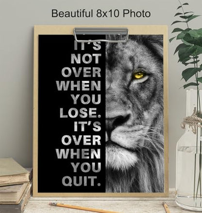 YELLOWBIRD ART & DESIGN Motivational Wall Art & Decor - Positive Quotes - Motivational poster - Office Wall Art - Lion Wall Decor Inspiration Motivation Man cave Gym Wall Decor for Men - size: 8"L x 10"W, style: Unframed