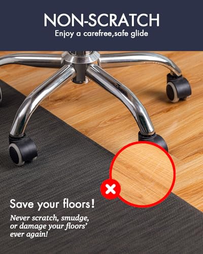 BARoyal Office Chair Mat for Hardwood Floor Under Desk Computer Rolling Chair Mat for Wood/Tile Floor Non-Slip Heavy Duty Desk Rug PVC Plastic Hard Floor Protector 46"x 60" (Espresso) - color: Espresso, size: 46" x 60"