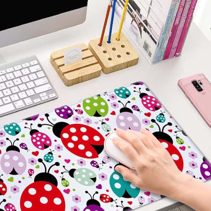 Ladybug Large Gaming Mouse Pad,Mouse Pad Gaming 31.5 x 11.8 in Mouse Mat Desk Pad,Large Desk Mat,Extended Keyboard Mousepad with Non-Slip Base and Stitched Edge for Desk Home Office - color: Ladybug